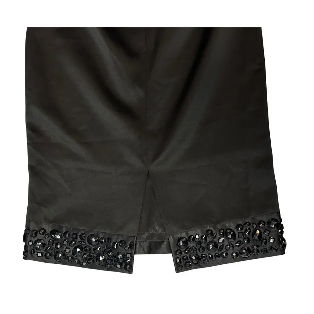 White House Black Market Beaded Pencil Skirt Black Size 2
